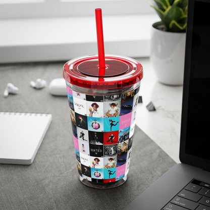 YUNGBLUD Album Cover Art Collage Sunsplash Tumbler with Straw