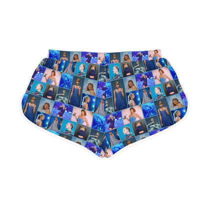 Taylor Swift Blue Aesthetic Collage Women's Relaxed Shorts