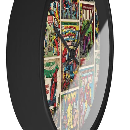 Marvel Comic Book Cover Collage Round Wall Clock