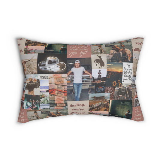 Morgan Wallen Darling You're Different Collage Polyester Lumbar Pillow