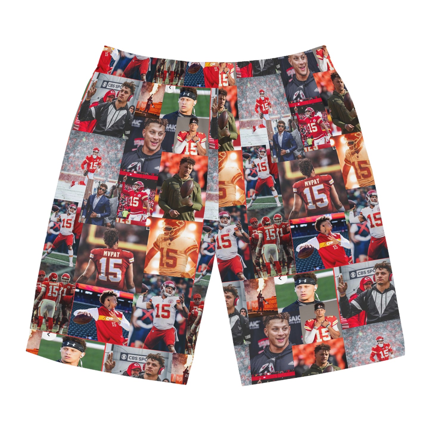 Patrick Mahomes Chiefs MVPAT Photo Collage Men's Board Shorts