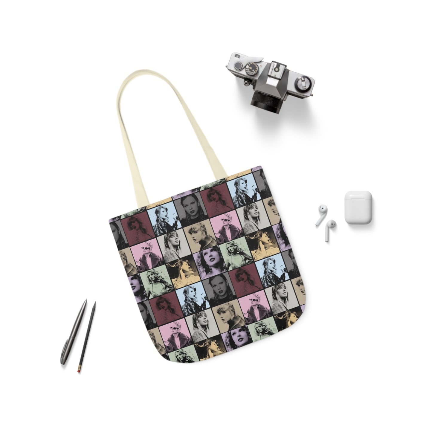 Taylor Swift Eras Collage Polyester Canvas Tote Bag