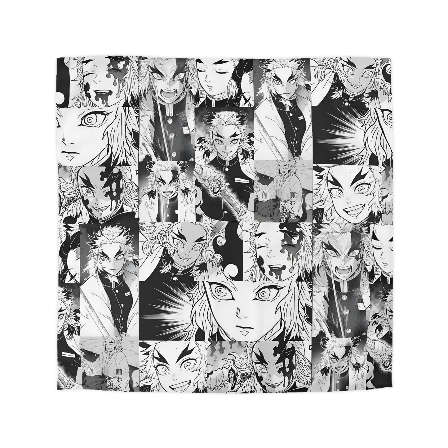 Demon Slayer Kyojuro Rengoku Collage Microfiber Duvet Cover