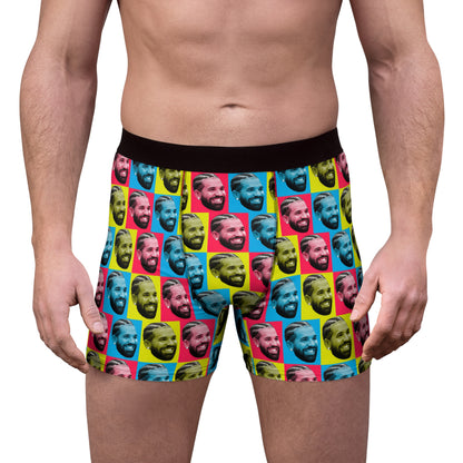 Drake Colored Checker Faces Men's Boxer Briefs Underwear