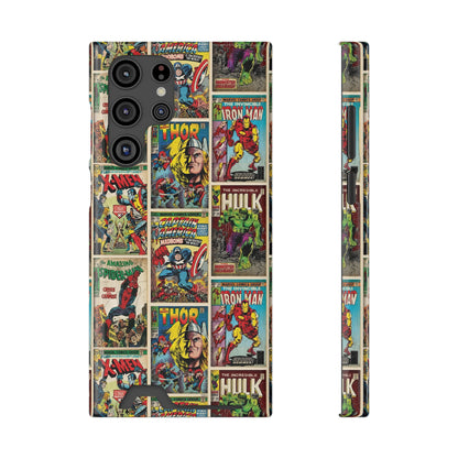 Marvel Comic Book Cover Collage Phone Case With Card Holder