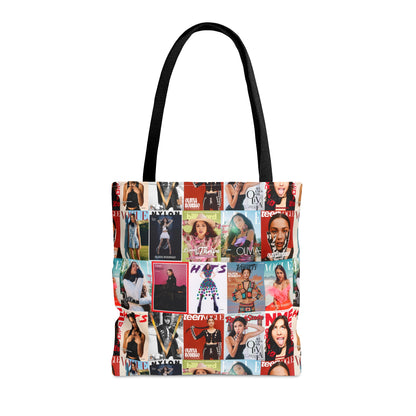 Olivia Rodrigo Magazine Cover Collage Pattern Tote Bag