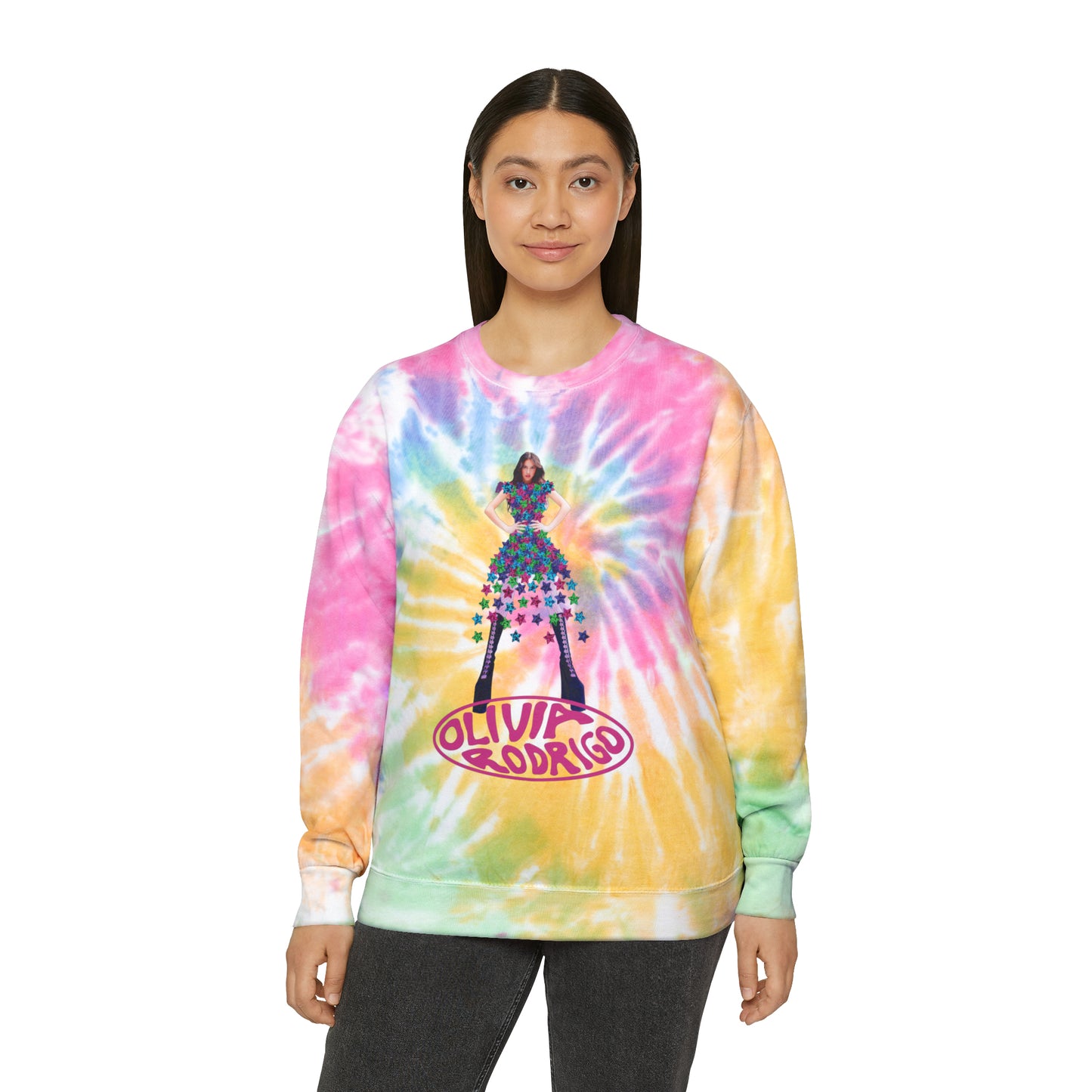 Olivia Rodrigo Hits Magazine Cover Unisex Tie-Dye Sweatshirt