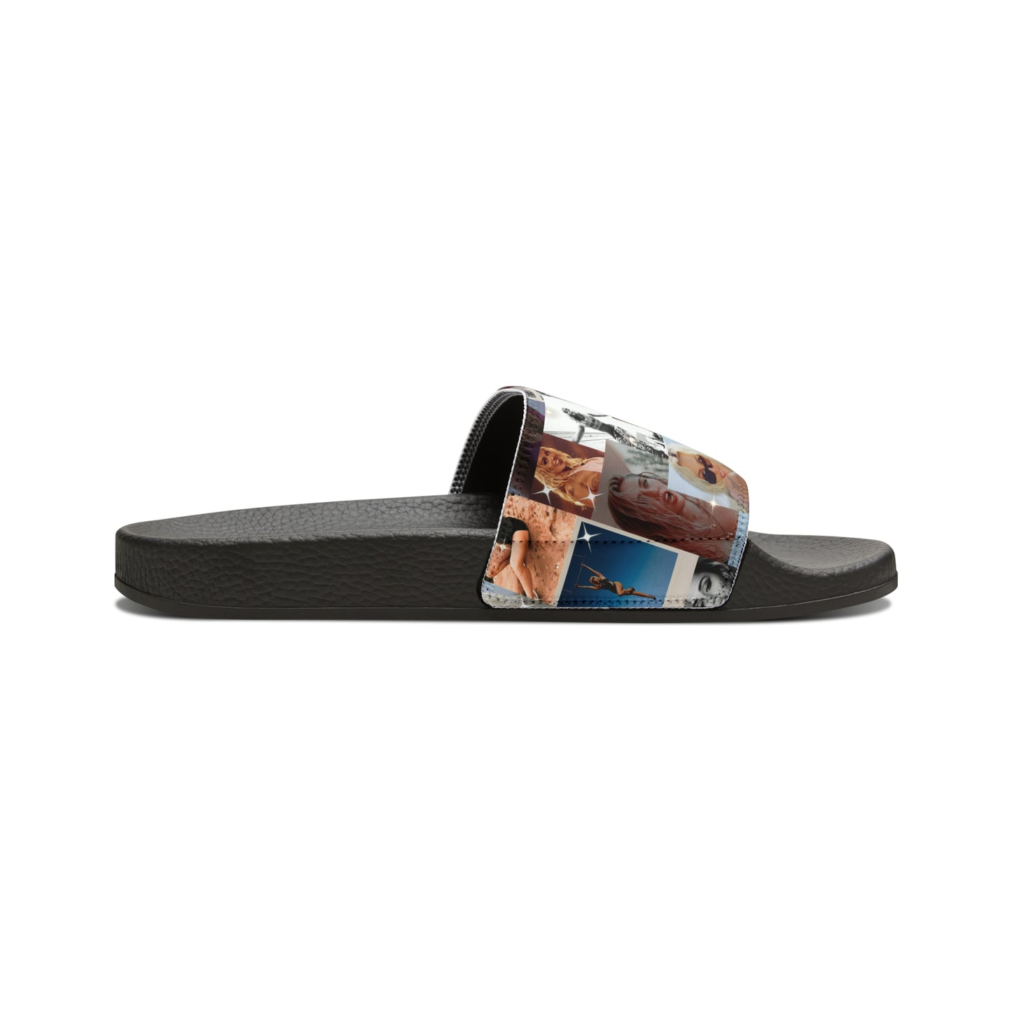 Miley Cyrus Flowers Photo Collage Men's Slide Sandals