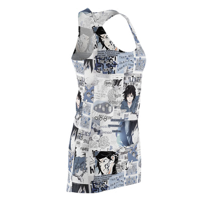 Demon Slayer Giyu Aesthetic Collage Women's Cut & Sew Racerback Dress