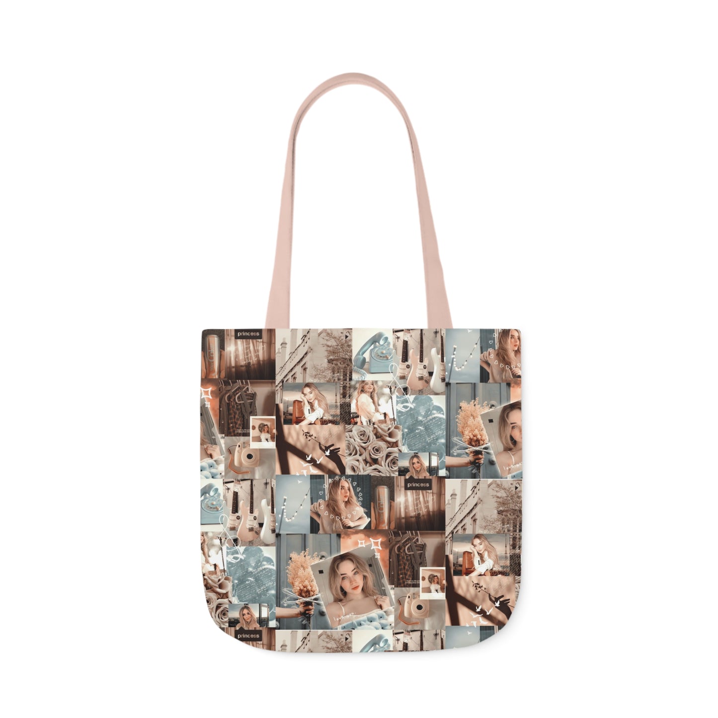 Sabrina Carpenter Peachy Princess Collage Polyester Canvas Tote Bag