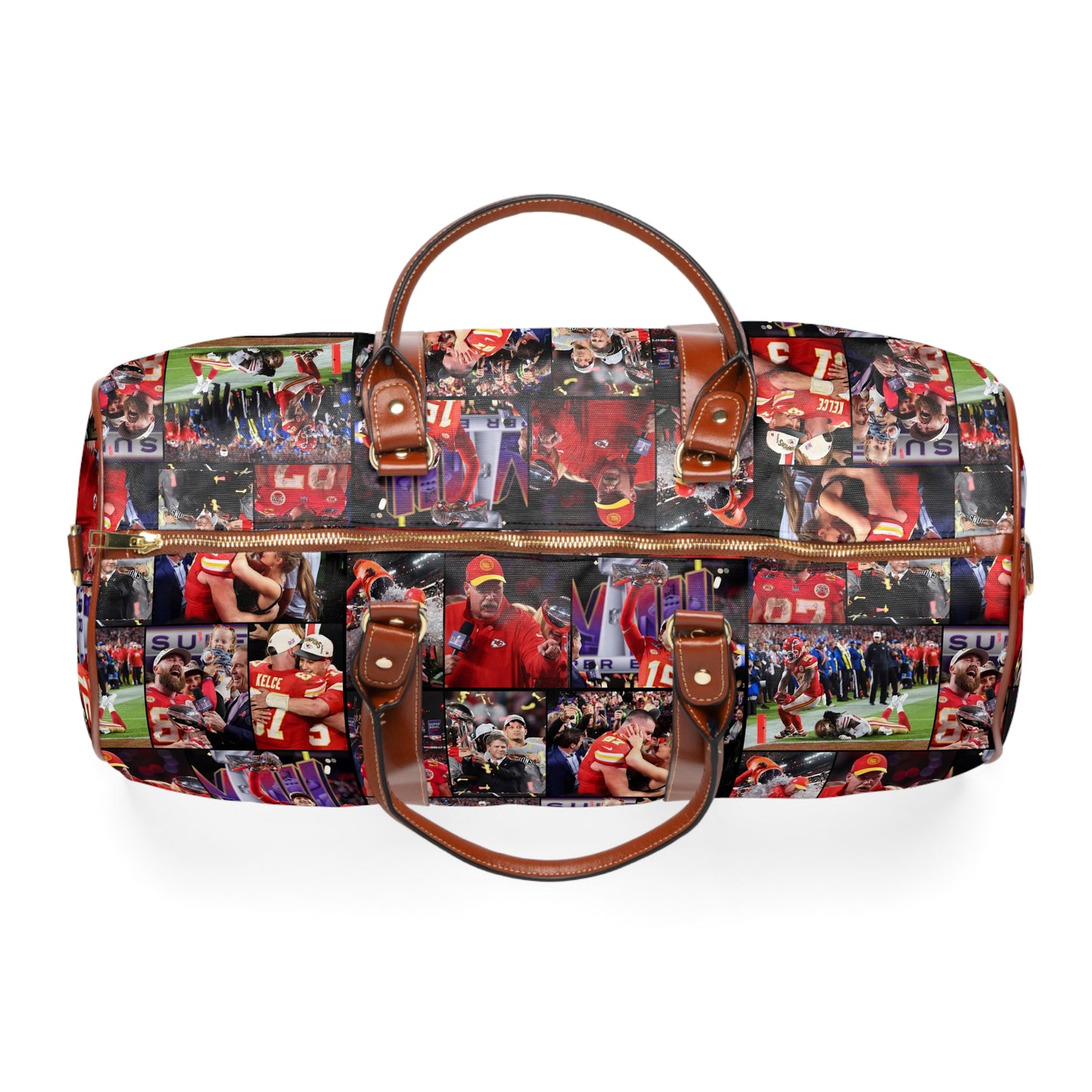 Kansas City Chiefs Superbowl LVIII Championship Victory Collage Waterproof Travel Bag