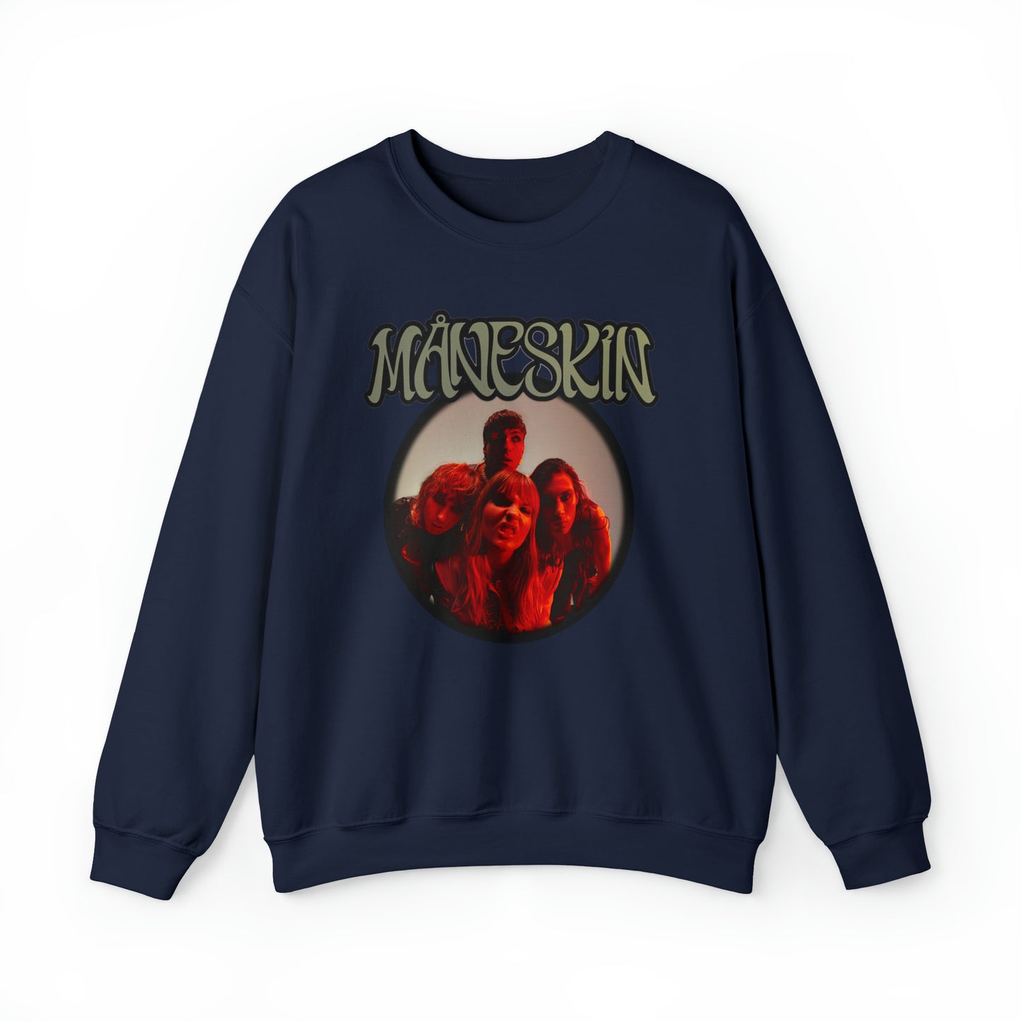 Måneskin Circular Group Photo Unisex Heavy Blend Crewneck Sweatshirt