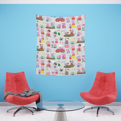 Peppa Pig Oink Oink Collage Printed Wall Tapestry