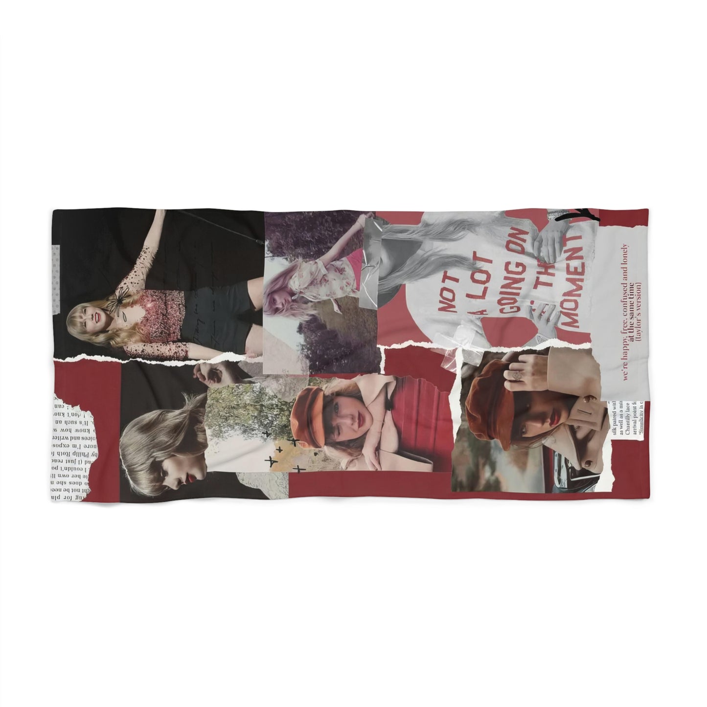 Taylor Swift Red Taylor's Version Collage Beach Towel