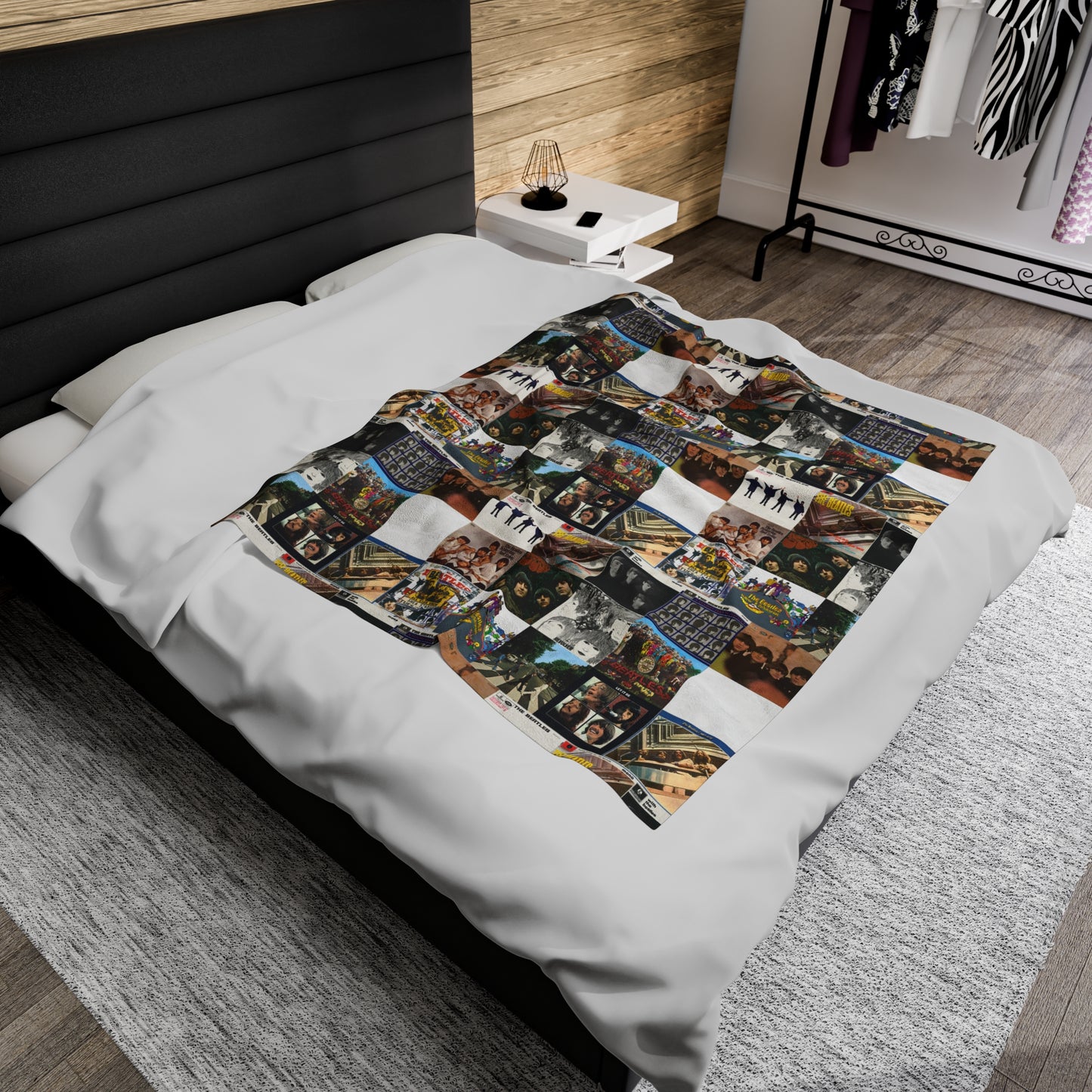 The Beatles Album Cover Collage Velveteen Plush Blanket