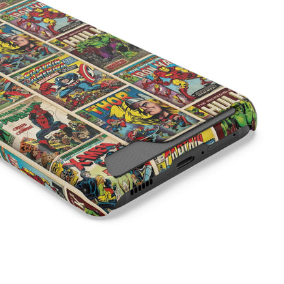 Marvel Comic Book Cover Collage Phone Case With Card Holder