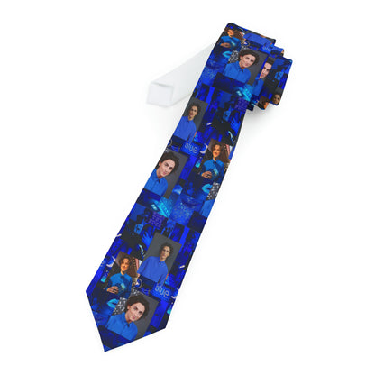 Timothee Chalamet Cool Blue Collage Necktie