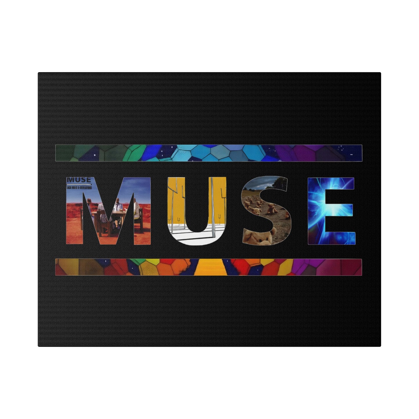 Muse Album Art Letters Thin Matte Stretched Canvas