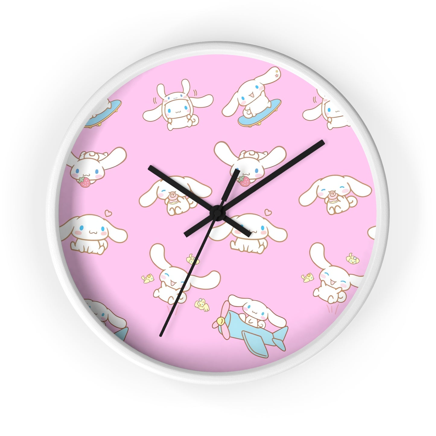 Cinnamoroll Playing Around Pattern Wall Clock