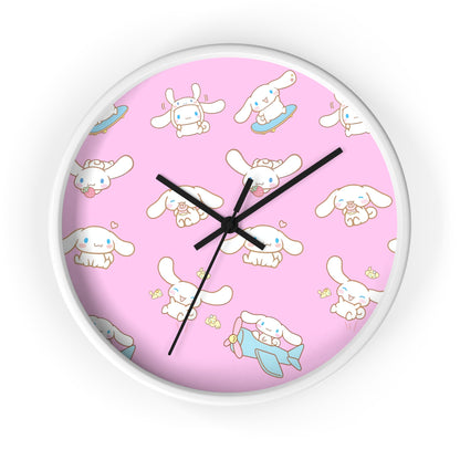 Cinnamoroll Playing Around Pattern Wall Clock