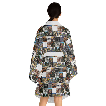 The Beatles Album Cover Collage Long Sleeve Kimono Robe