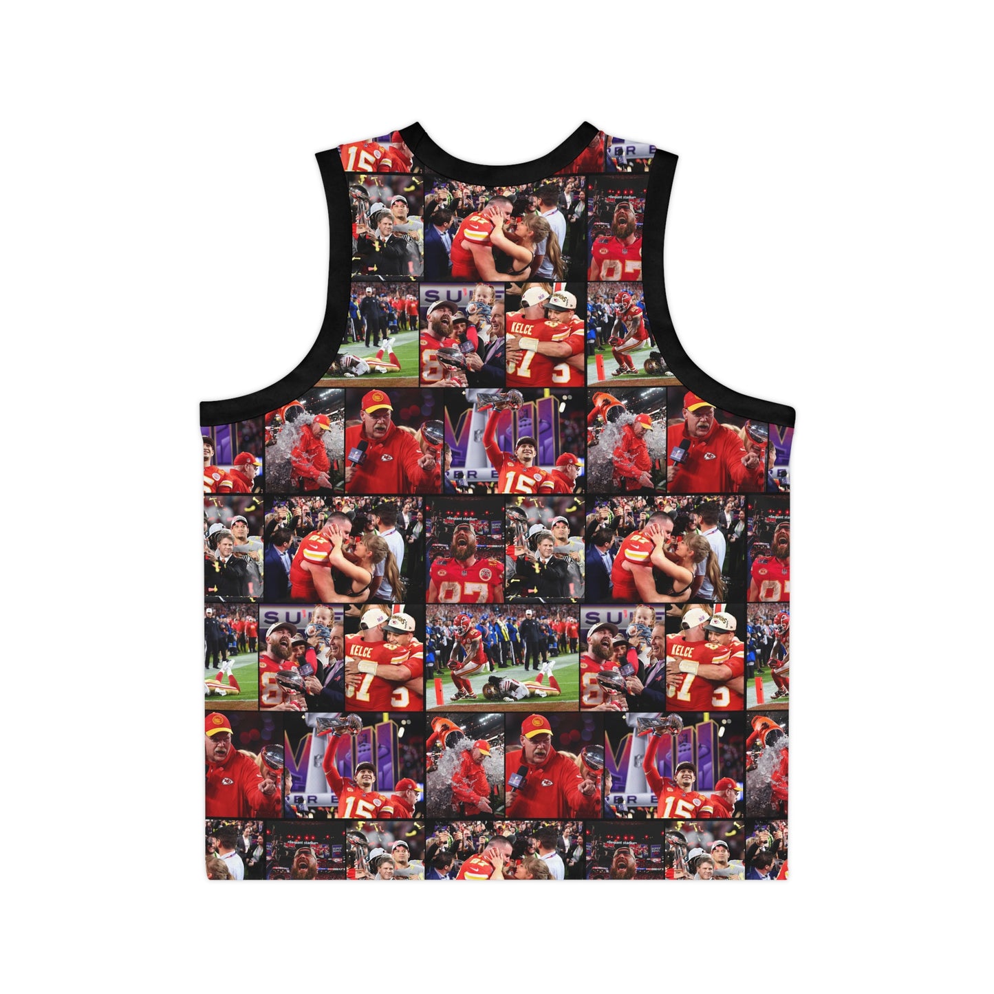 Kansas City Chiefs Superbowl LVIII Championship Victory Collage Unisex Basketball Jersey