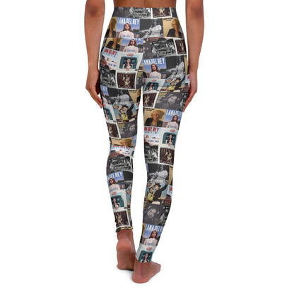 Lana Del Rey Album Cover Collage High Waisted Yoga Leggings