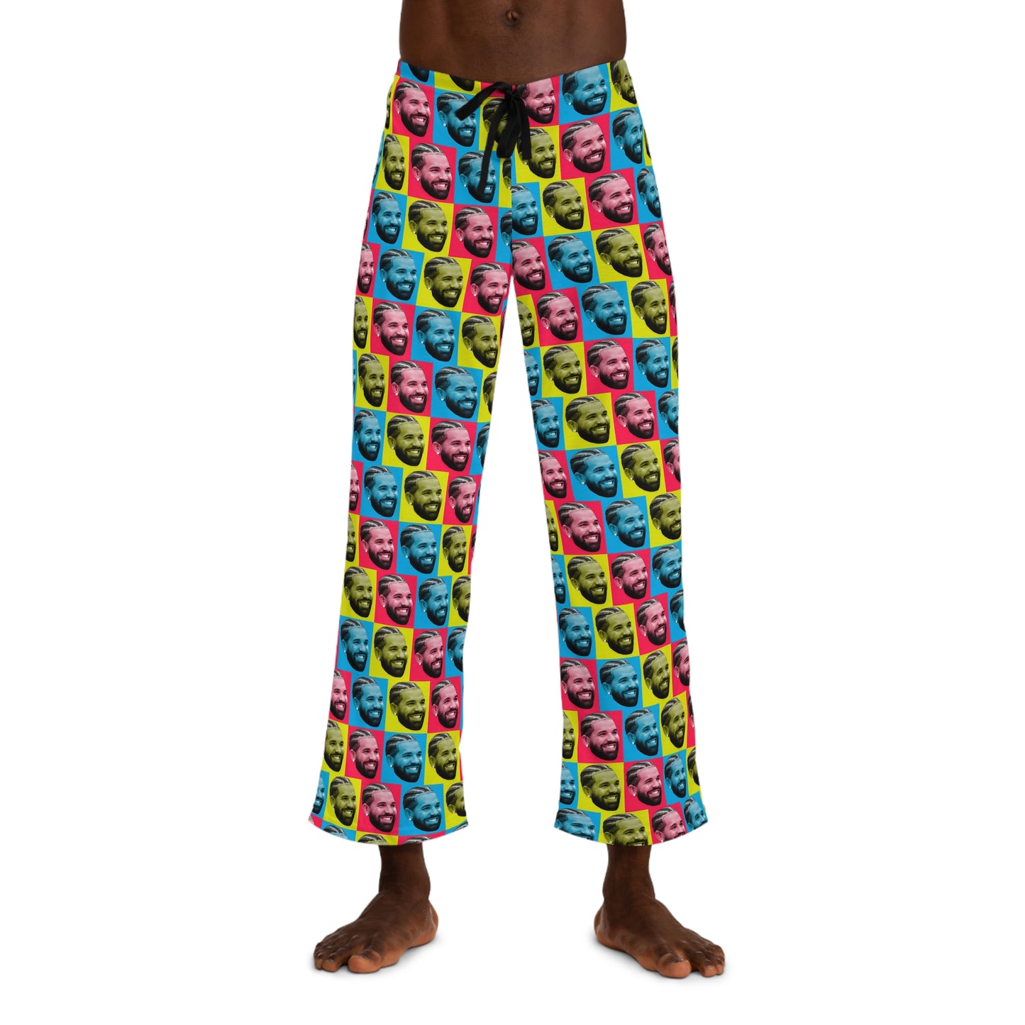 Drake Colored Checker Faces Men's Pajama Pants