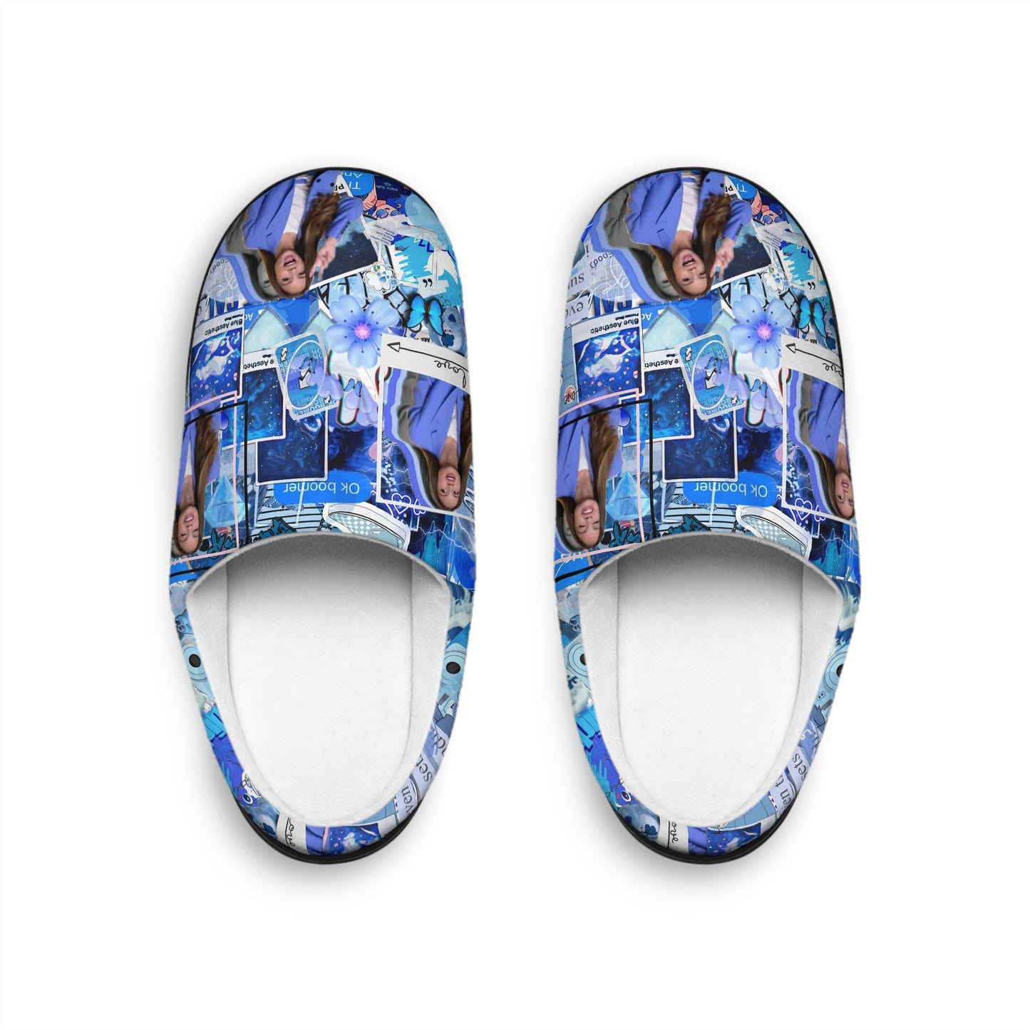 Olivia Rodrigo Blue Aesthetic Collage Women's Indoor Slippers