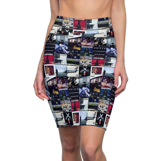 Eminem Album Art Cover Collage Women's Pencil Skirt
