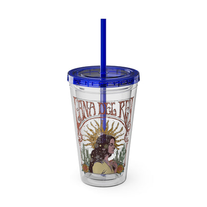 Lana Del Rey Vintage Artwork Sunsplash Tumbler with Straw