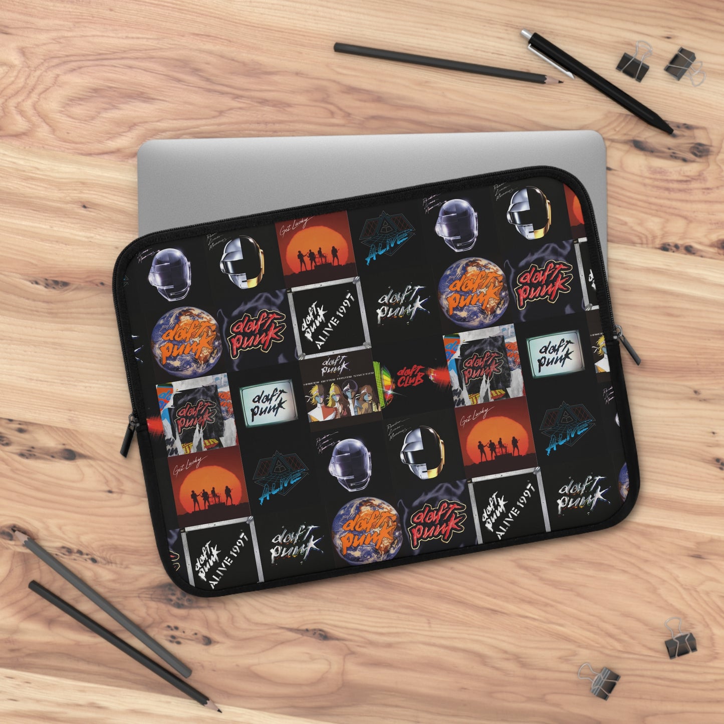 Daft Punk Album Cover Art Collage Laptop Sleeve