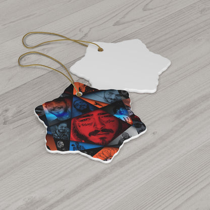 Post Malone Crystal Portaits Collage Ceramic Ornament