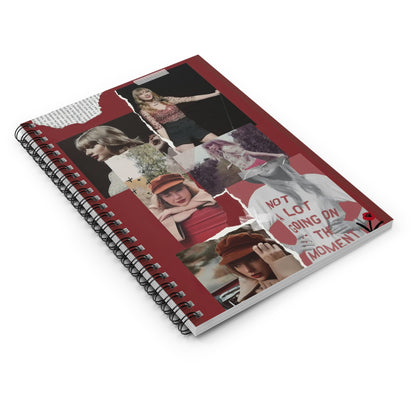 Taylor Swift Red Taylor's Version Collage Ruled Line Spiral Notebook