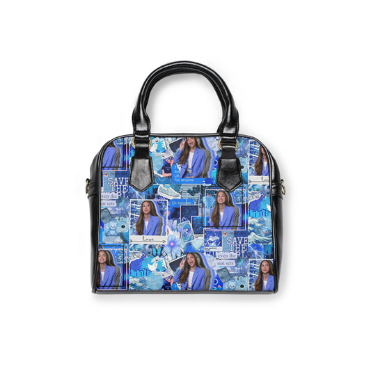 Olivia Rodrigo Blue Aesthetic Collage Shoulder Handbag