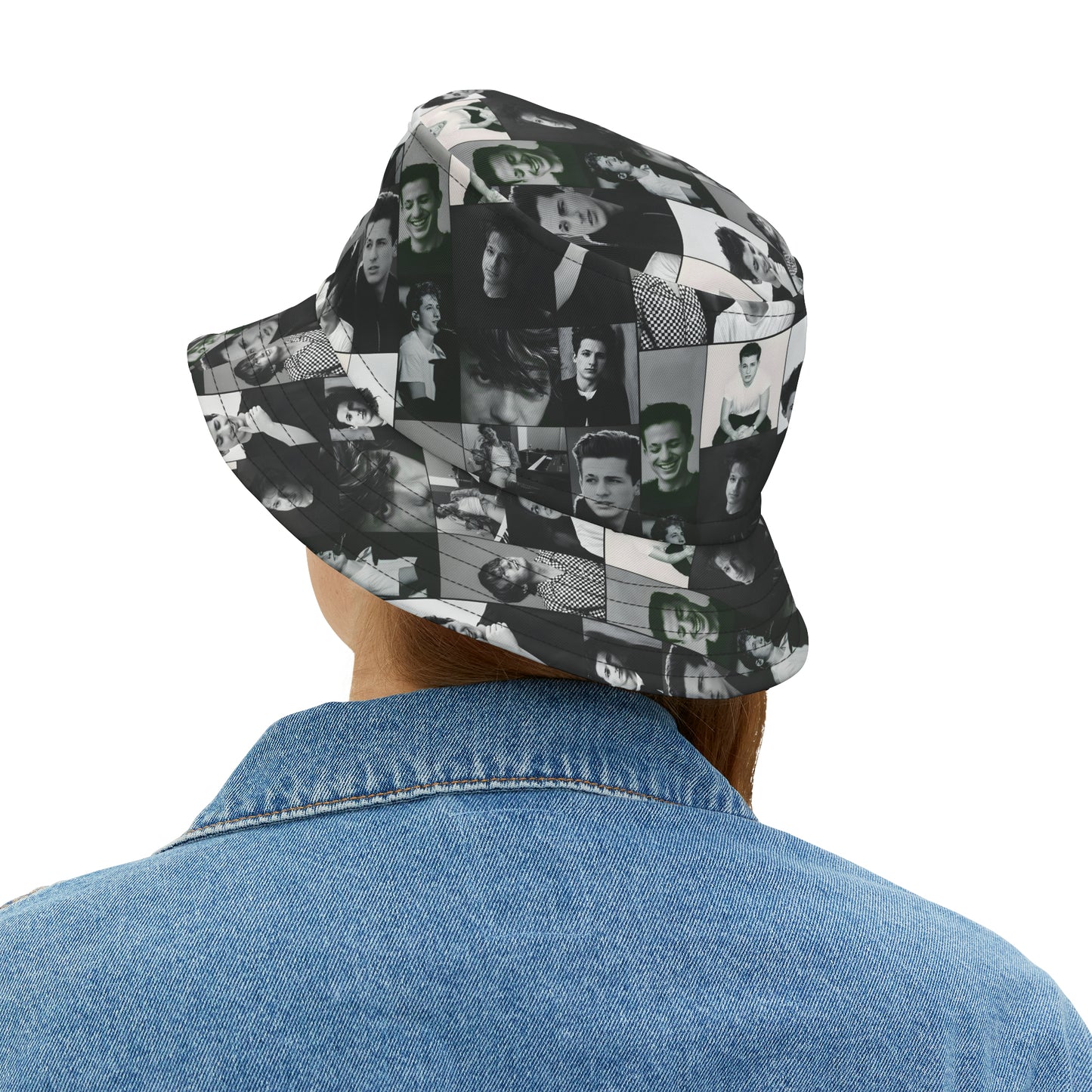 Charlie Puth Black And White Portraits Collage Bucket Hat