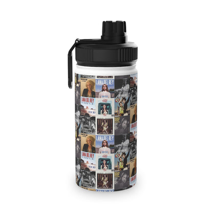 Lana Del Rey Album Cover Collage Stainless Steel Sports Lid Water Bottle