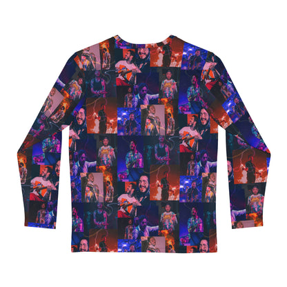 Post Malone Lightning Photo Collage Men's Long Sleeve Tee Shirt