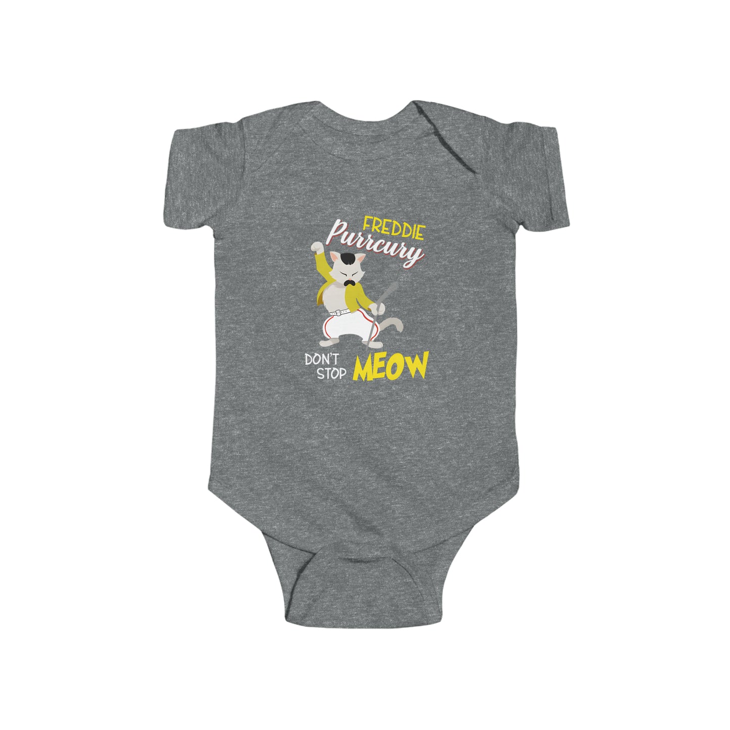 Queen Don't Stop Meow Freddie Purrcury Infant Fine Jersey Bodysuit