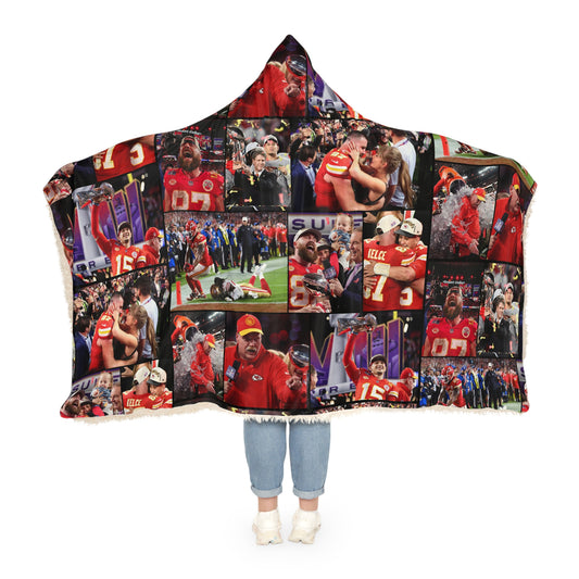 Kansas City Chiefs Superbowl LVIII Championship Victory Collage Snuggle Blanket
