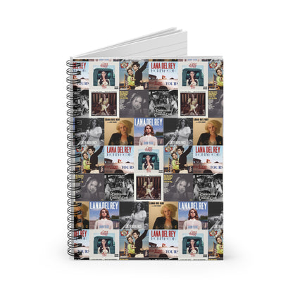 Lana Del Rey Album Cover Collage Ruled Line Spiral Notebook