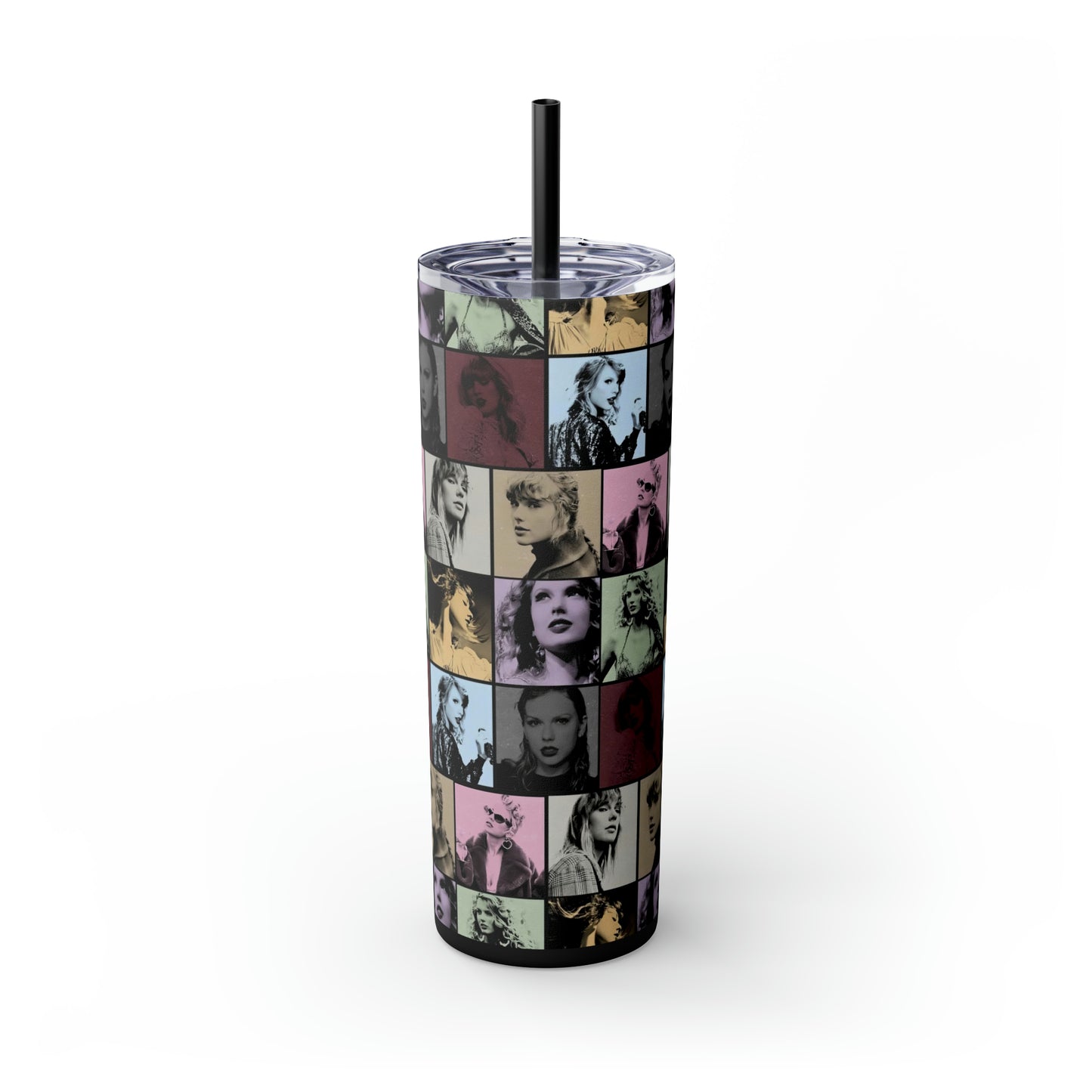 Taylor Swift Eras Collage Skinny Tumbler with Straw