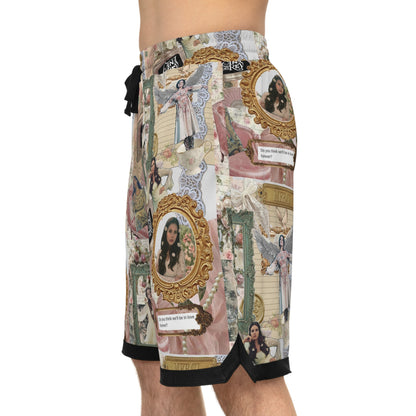 Lana Del Rey Victorian Collage Basketball Rib Shorts