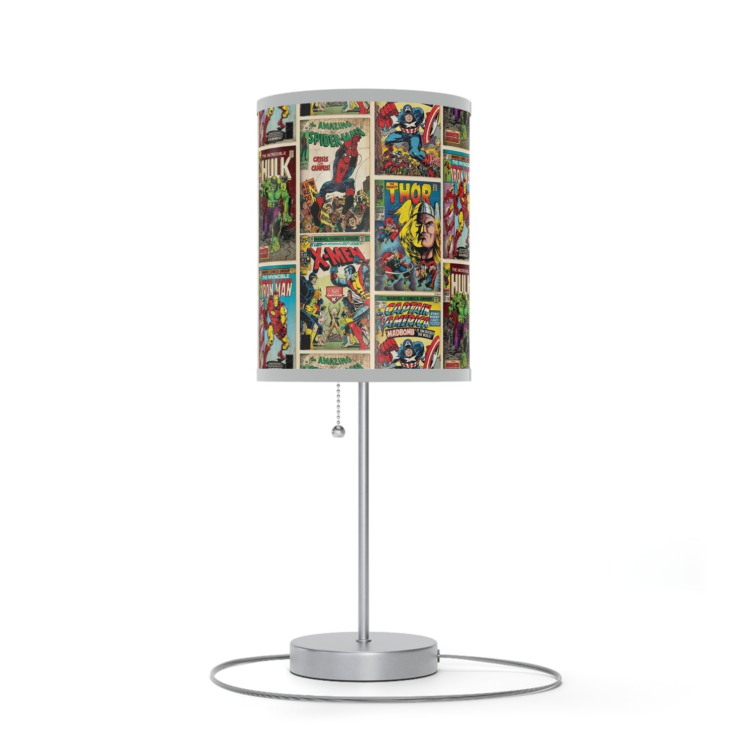 Marvel Comic Book Cover Collage Lamp on a Stand