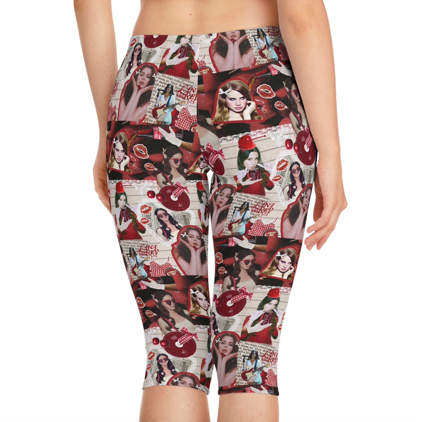 Lana Del Rey Cherry Coke Collage Women's Capri Leggings