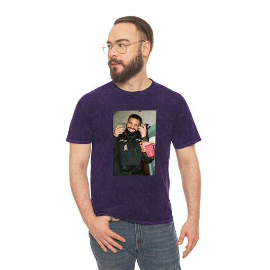 Drake Happy And Drinking Unisex Mineral Wash Vintage Tee Shirt