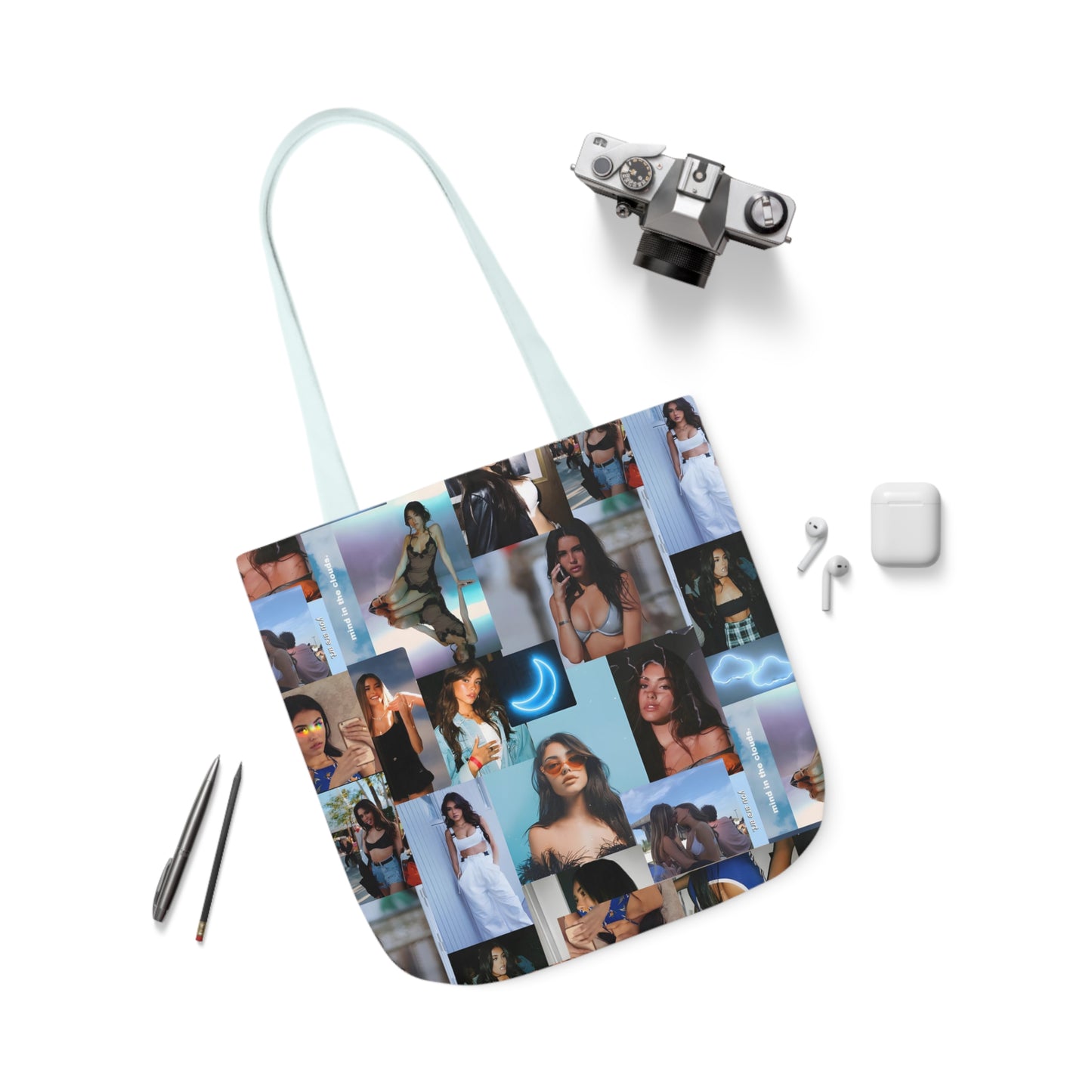 Madison Beer Mind In The Clouds Collage Polyester Canvas Tote Bag