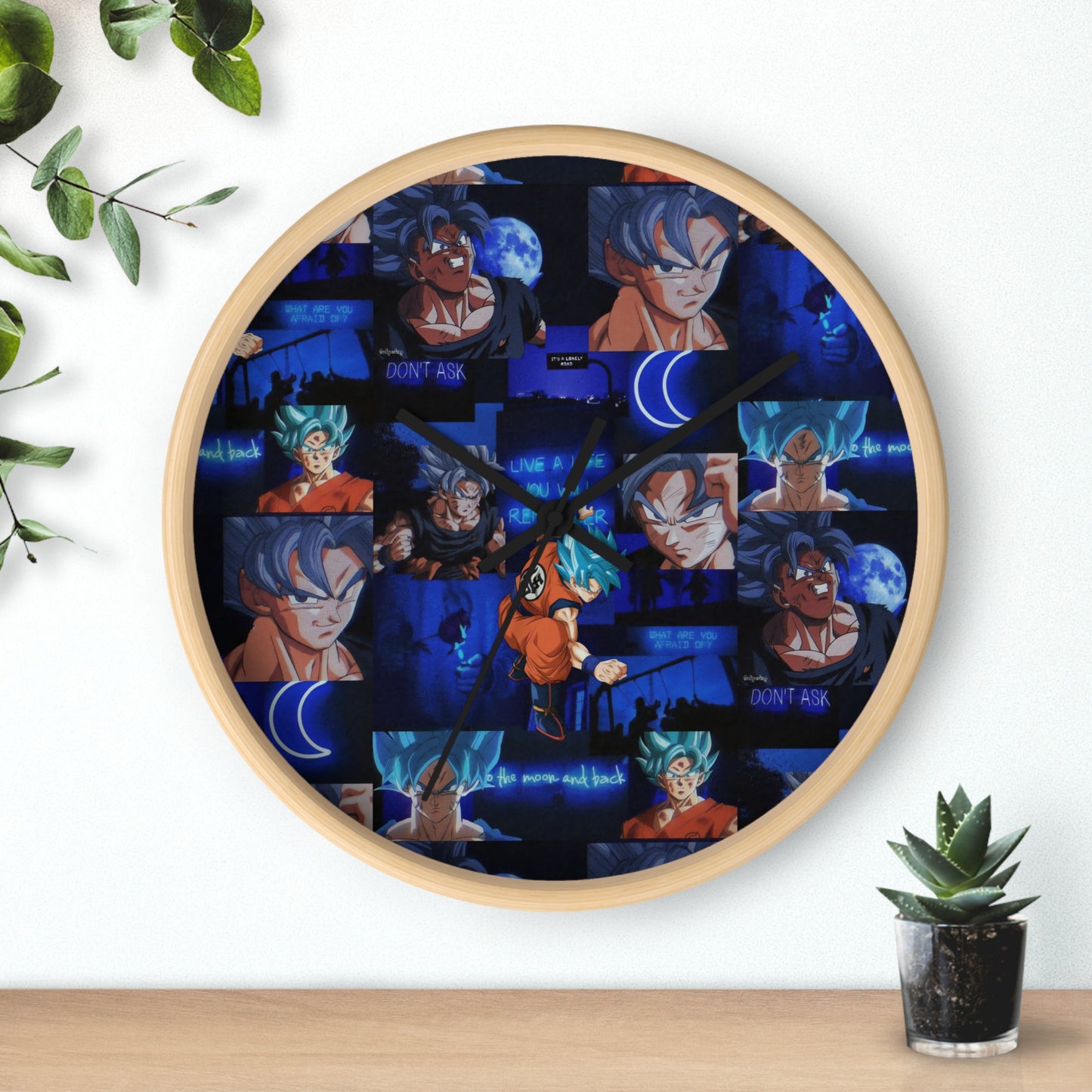 Dragon Ball Z Saiyan Moonlight Collage Wall Clock