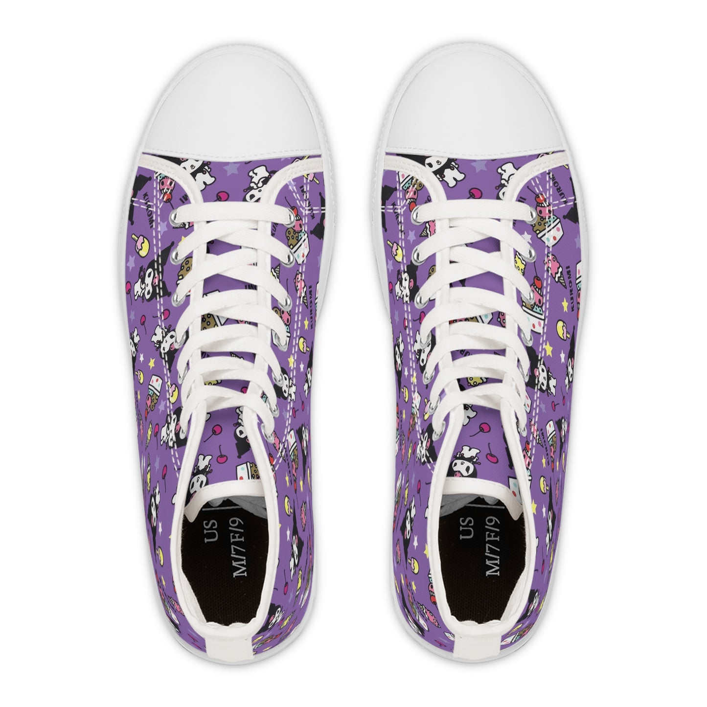 Kuromi Ice Cream Sundae Pattern Women's High Top Sneakers