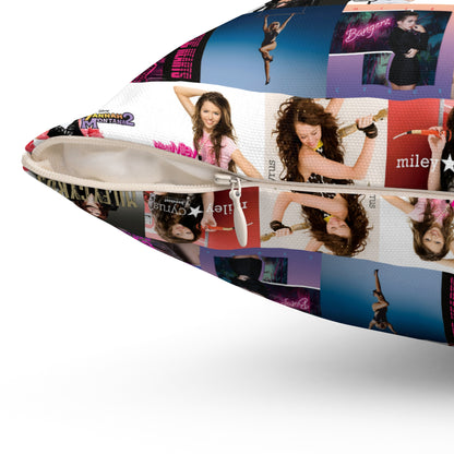 Miley Cyrus Album Cover Collage Spun Polyester Square Pillow